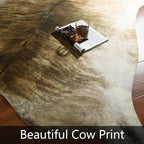 Western Faux Cowhide Rug, Animal Cow Hide Rug, 3.6 x 2.3 Ft Brownish | Premium - Image 3