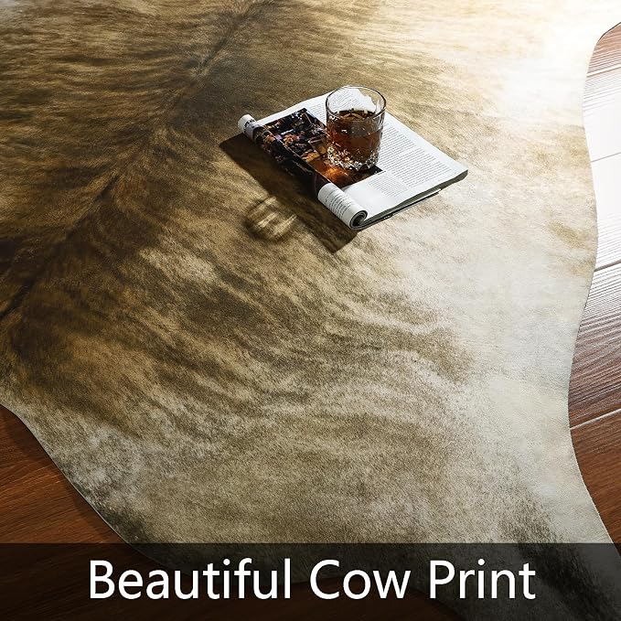 Western Faux Cowhide Rug, Animal Cow Hide Rug, 3 x 4 Ft Brownish | Premium - Image 6