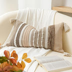 Decorative Lumbar Throw Pillow Cover 14x24 Boho Brown Accent Cushion by BlissBlush