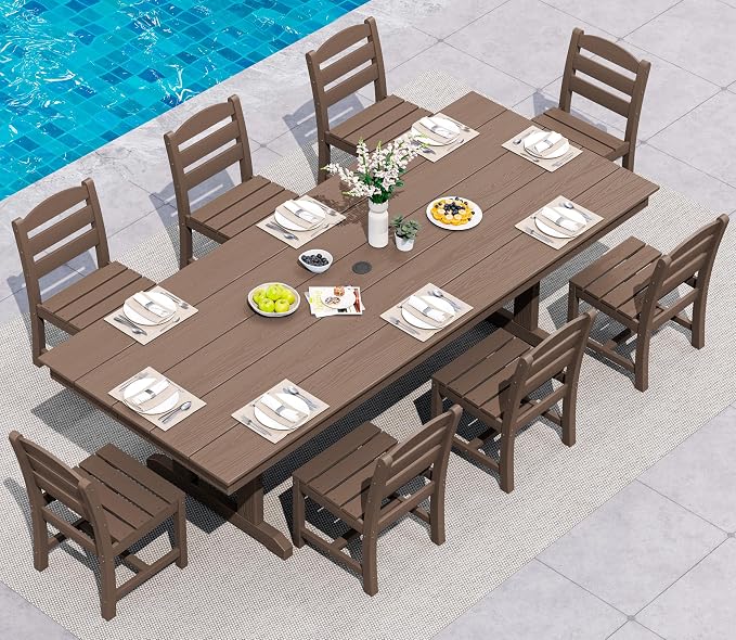 SERWALL 9 Piece Outdoor Dining Set by SERWALL