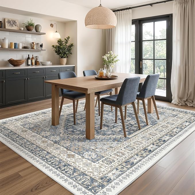 6x9 Area Rugs for Living Room Vintage Washable Rug, Non-Slip Backing Large Area - Image 5