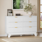 BORNOON Fluted 6 Drawer Dresser, 47.2" Wide Modern Boho Chest of Drawers by BORNOON