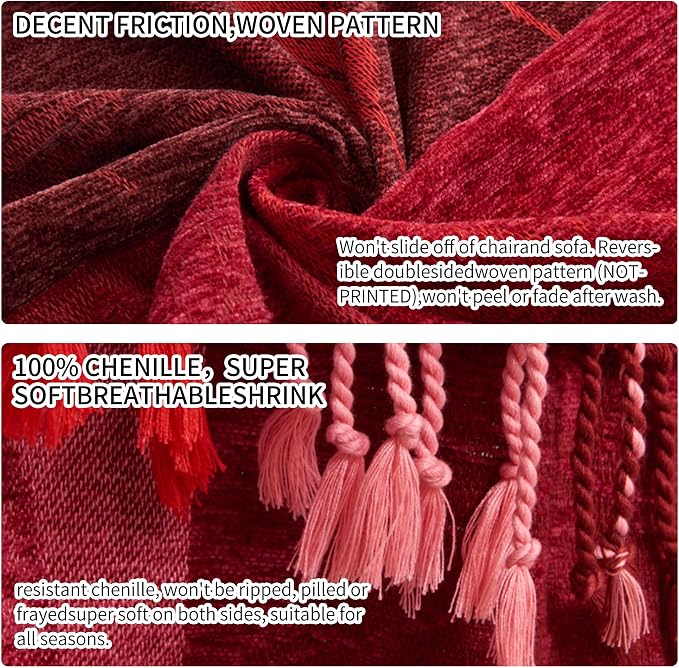Bohemian Chenille Jacquard Tassel Throws - Image 6