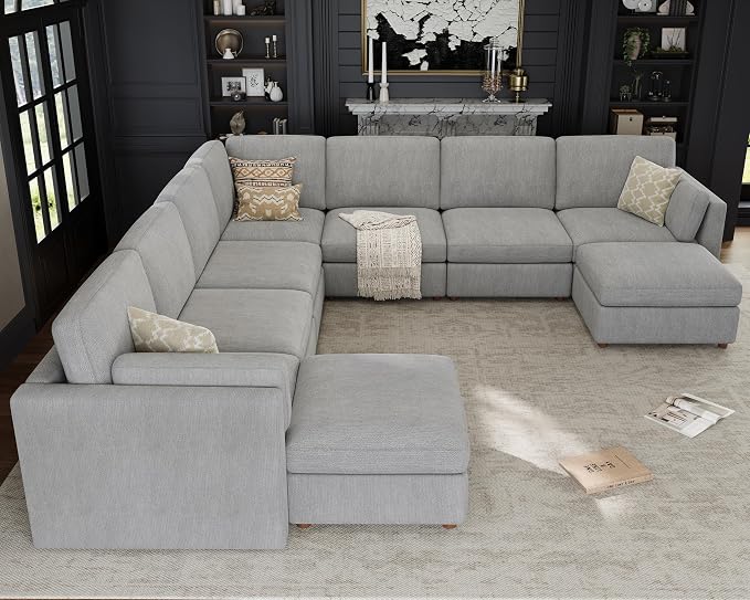 Oversized Modular Sectional Sofa, Solid Wood Frame Sofa, Removable Washable - Image 3