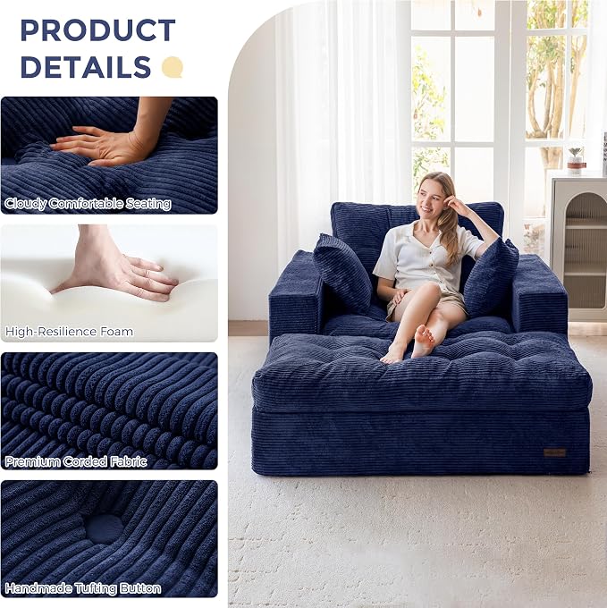 MAXYOYO Sectional Sofa Couch and Chaise Lounge, L Shaped Modern Cloud Couch - Image 6