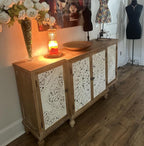 LKTART 63" Vintage Sideboard Buffet Storage Cabinets, French Country Sideboard - Image 4