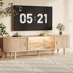 70" Fluted TV Stand with LED Lights by INNODToddlerTower