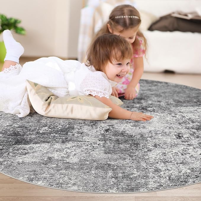 DMOYEST 5ft Round Area Rug Living Room Rugs - Image 6