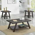 Roundhill Furniture Athens Contemporary 3-Piece Wood Shelf Coffee Table Set by RoundhillFurniture