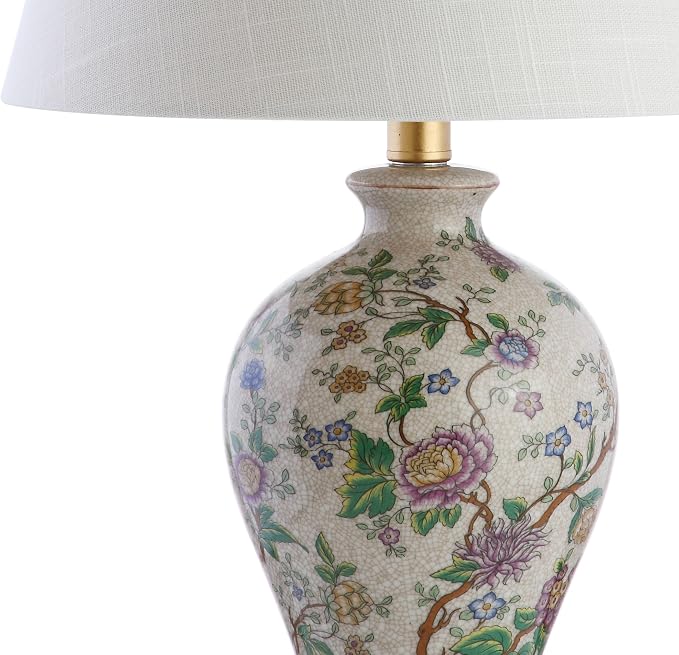 JONATHAN Y 24" Multi-Colored/Gold French Country Ceramic Floral Urn Table Lamp - Image 6