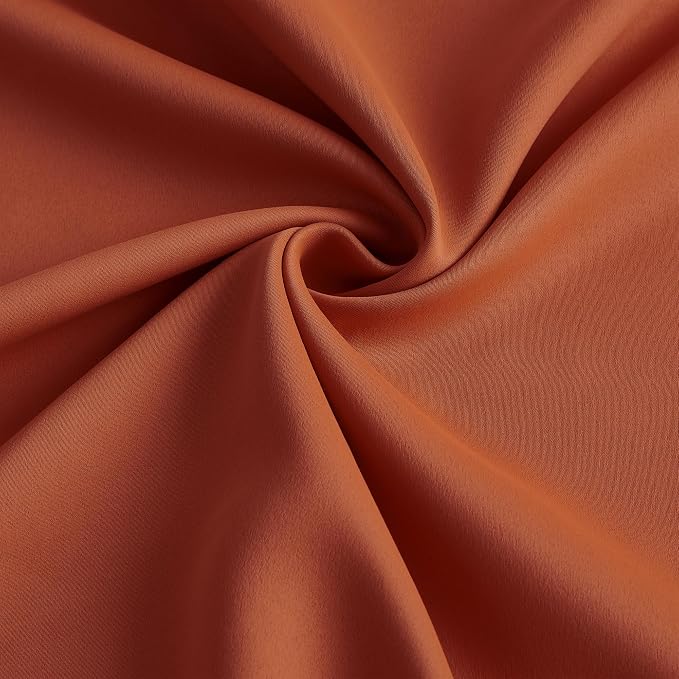 Long Copper Blackout Burnt Orange Curtains - Image 7