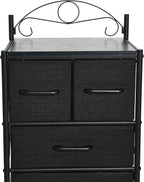 Household Essentials Black Oak & Iron Eight-Drawer Tower - Image 6
