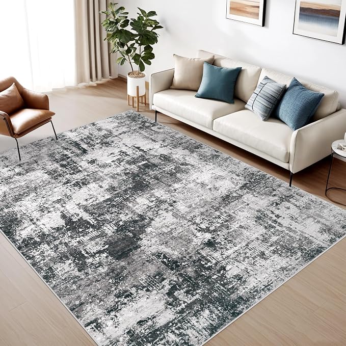 5x7 Area Rugs Washable Rug: Abstract Neutral Rugs Modern Non Slip Area Rug by MXSANYOORUG