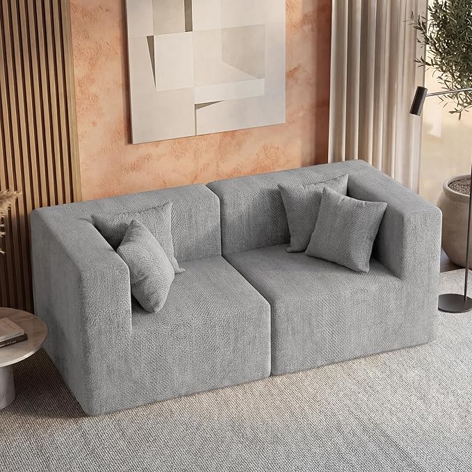 MONVANE 75" Loveseat Sofa, Comfy Chenille Cloud Couch - Image 5