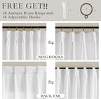 Linen Pleated Light Filtering Semi Sheer White Curtains 108 Inches Length | - Image 5