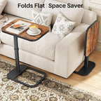 Kitstorack TV Tray Table, Adjustable Height & Flip-Top & Rounded Metal Corners - Image 7