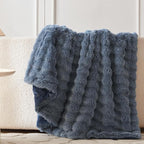 COOVA Faux Fur Throw Blanket for Couch, Cozy Soft and Fuzzy Plush Rabbit Fur - Image 3