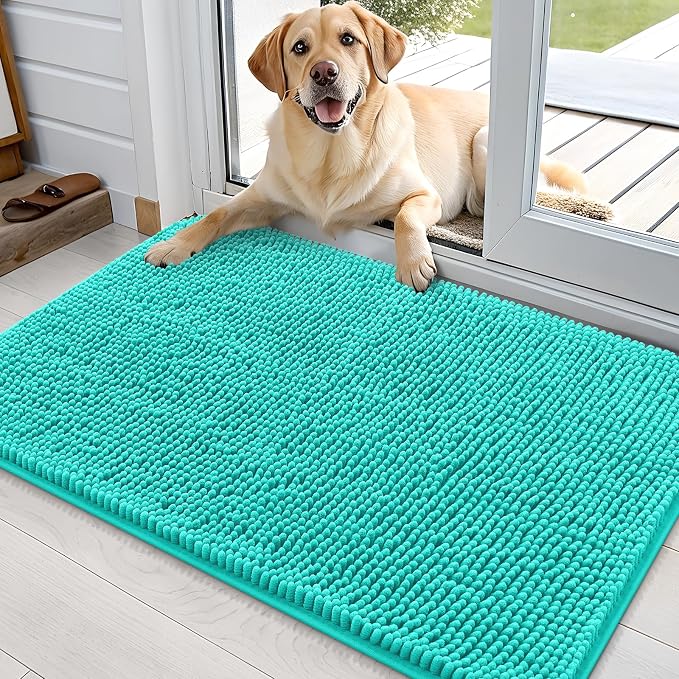 OLANLY Dog Door Mat for Muddy Paws 36x24, Super Absorbent Chenille Mud Mat | by OLANLY
