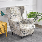 HAOYONG Wing Chair Slipcovers Printed Wingback Chair Covers 2 Pieces Wingback - Image 2