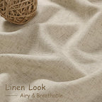 Eggshell Beige Curtains for Living Room 72 Inches Long Linen Blend Luxury Light - Image 4