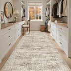 Soalmost Washable 4x10 Hallway Runner Rug Non-Slip Kitchen Entry Rugs Brown | - Image 4