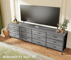 Huuger 70 Inch Dresser for Bedroom, TV Stand for 65, 80 Inch TV, 12 Fabric - Image 2
