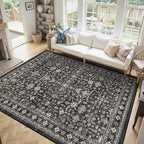 Grey Area Rug 8x10 for Living Room Bedroom | Stain Resistant; Non Slip;Machine - Image 3