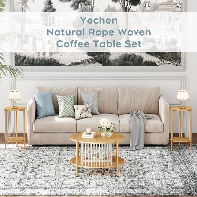 Yechen 3-Piece Boho Coffee Table Set - Image 6