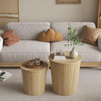 Nesting Coffee Table Set of 2, Round End Table - Image 5