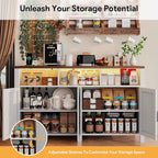 knoworld Buffet Sideboard with Storage with Power Outlets & LED Light 4 Doors - Image 5