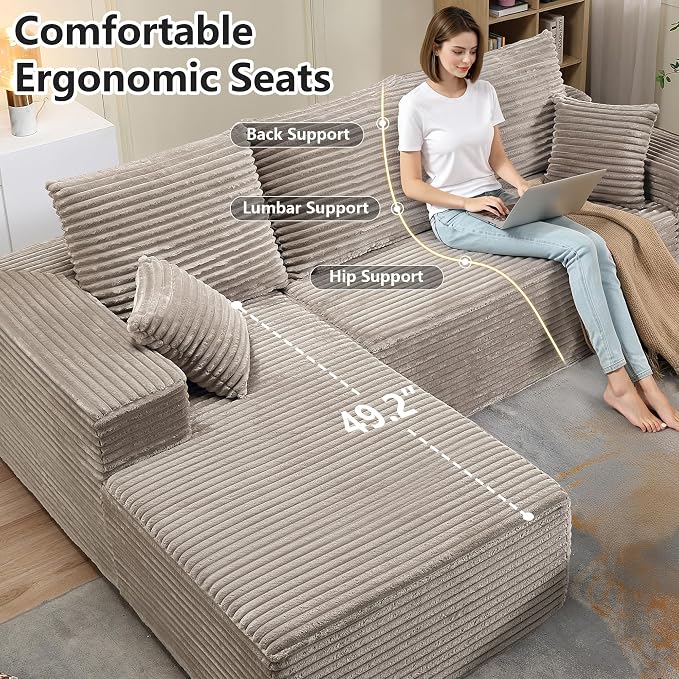 107.5" Cloud Sectional Couch - Image 4
