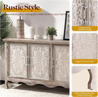 RoyalCraft Buffet Cabinet with Storage, Vintage Solid Wood Sideboard with 3 - Image 4