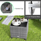 COSTWAY 3PCS Patio Furniture Set, PE Rattan Wicker Sofa w/Washable Cushion and - Image 6