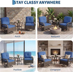 Garvee 3 Pieces Patio Furniture Set, Outdoor Swivel Glider Rocker Set - Image 6