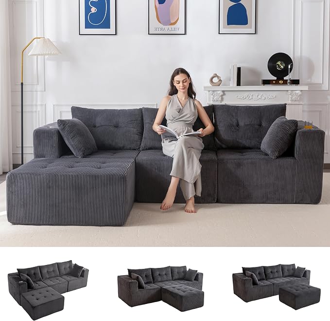 MAXYOYO Modular Sectional Sofa Couch, L Shaped Modern Cloud Couch by MAXYOYO