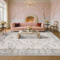 Large Light Gray & Sage 9x12 Living Room Rug by HazoHaus