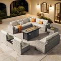 ovios 13 Pieces Patio Furniture Set, Outdoor Wicker Sectional Sofa by OVIOS