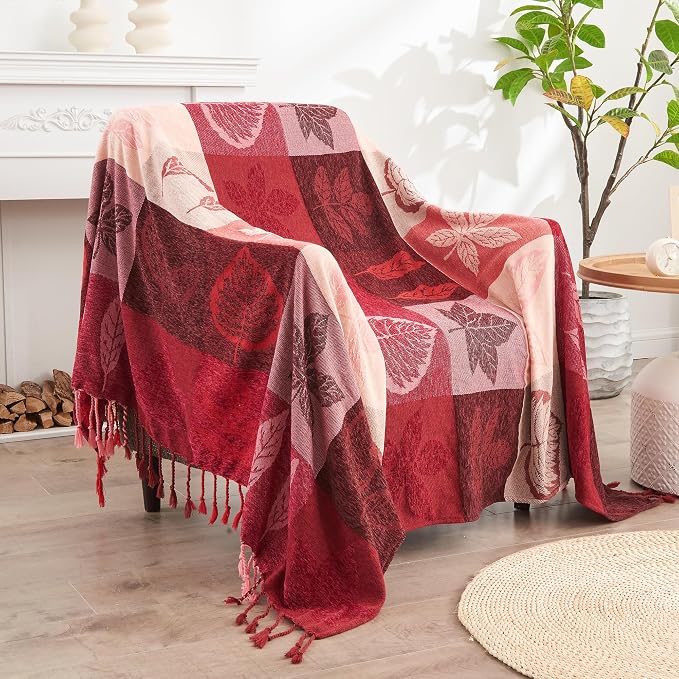Bohemian Chenille Jacquard Tassel Throws - Image 2