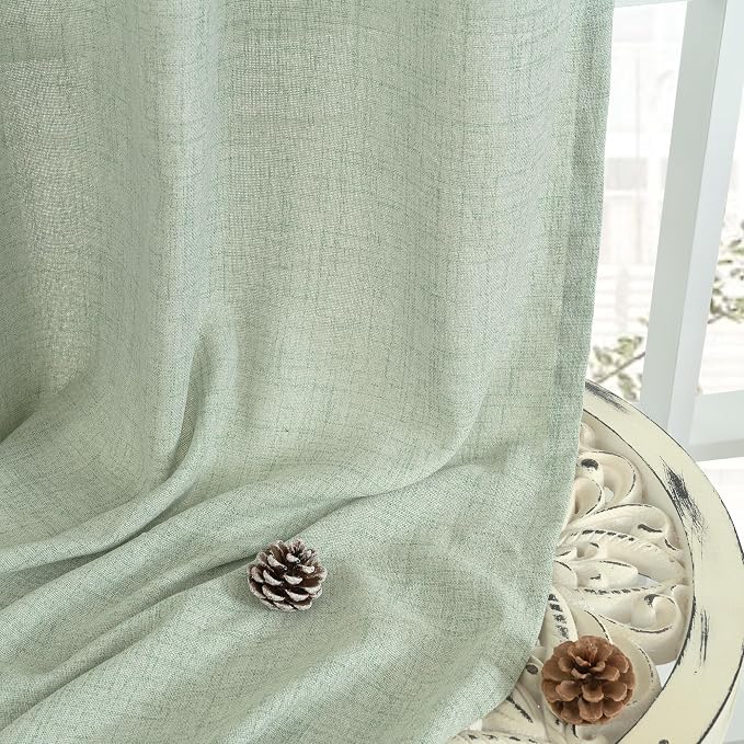 YoungsTex Sage Green Curtains 63 Inch Length 2 Panels - Image 9