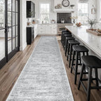Soalmost Hallway Runner Rug 2'6" x 14' Washable Long Kitchen Rugs Grey | by Soalmost