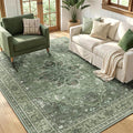RELEANY Washable Area Rug, Water Repellent, Pet Friendly, Vintage Floral Boho by RELEANY
