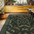 7x9 Insect Dark Green Rugs for Living Room, Boho & Forest Design Area Rug for - Image 3