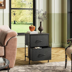 WLIVE Black Nightstand Set of 2, Night Stand - Image 4