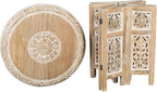 Lightnpro Hand Carved Solid Mango Wood Octagonal Accent Table - Image 5