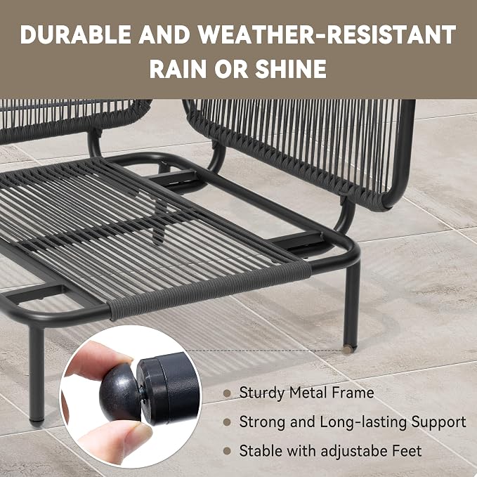 Crestlive Products Outdoor Oversized Loveseat Set, Patio Conversation Sets - Image 4