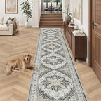 Madane Hallway Runner Rug 2'6''x14' Kitchen Runners Vintage, Stain-Resistant - Image 4