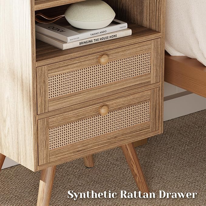 SUPERJARE 2 Drawer Night Stand - Image 6