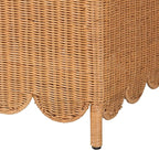Bali & pari Teresa Bohemian Light Honey Scalloped Rattan Ottoman Bench - Image 6