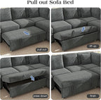 Ihanherry 83-inch 5-Seater Large Sectional Sofa Bed - Image 7