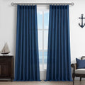 Thick Linen Denim Blue Viral Sheer Curtains 96 Inches Long by PleatedDrapes